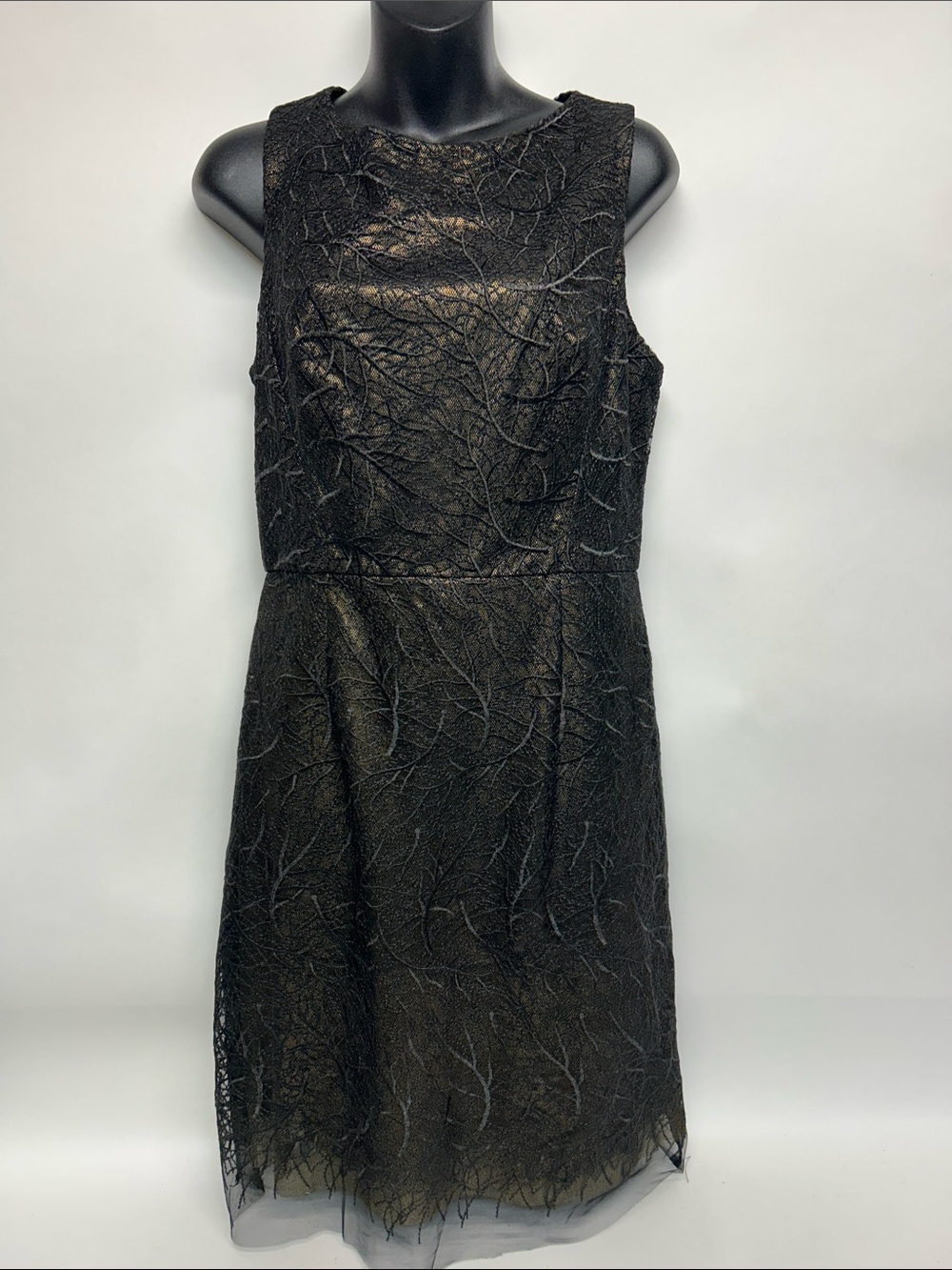 Betsy Johnson, black and gold sleeveless dress size 6